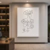 Abstract Continuous Line Mind & Geometric Figure Canvas Wall Art - Image 3