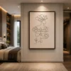 Abstract Continuous Line Mind & Geometric Figure Canvas Wall Art - Image 2