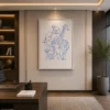 Blue Continuous Line Jungle Animals Wall Art - Image 3