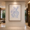 Blue Continuous Line Jungle Animals Wall Art - Image 2